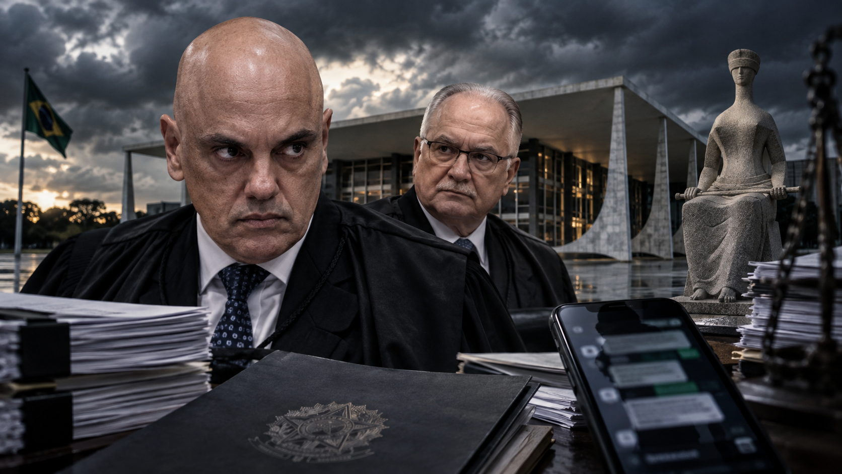 Alexandre de Moraes e Edson Fachin durante crise no STF envolvendo o caso Banco Master