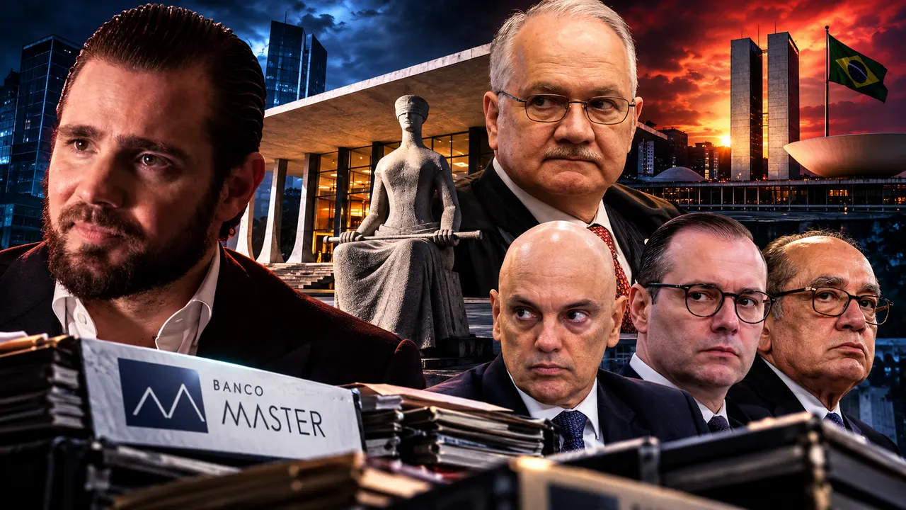 Prédio do STF em Brasília em composição sobre os desdobramentos do caso Banco Master