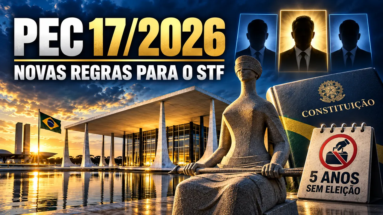 Fachada do Supremo Tribunal Federal e Congresso Nacional em Brasília em matéria sobre a PEC 17/2026