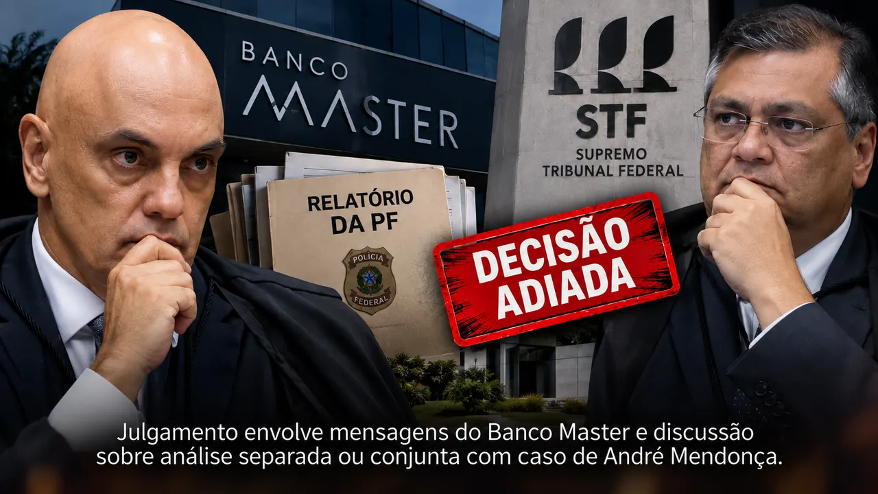 : Ministros do STF durante sessão que discutiu os casos de Alexandre de Moraes e André Mendonça relacionados ao Banco Master