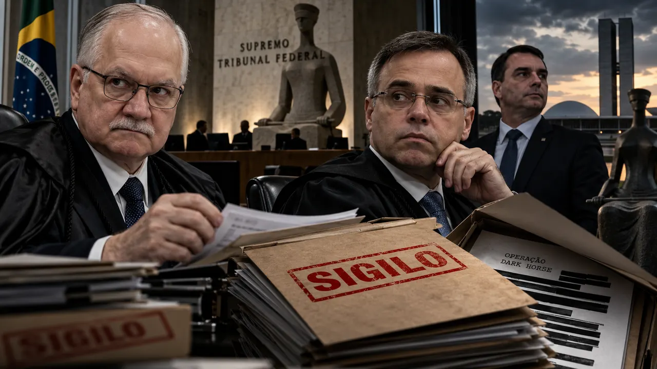 Edson Fachin e André Mendonça durante sessão do Supremo Tribunal Federal