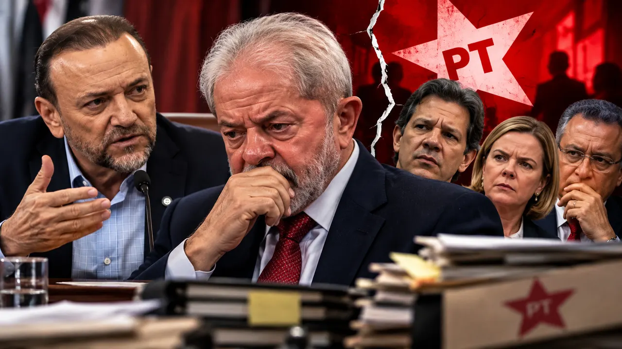 Lula e Edinho Silva em montagem editorial sobre críticas internas e divergências na campanha presidencial do PT.